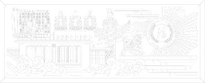 法院浮雕雕塑壁畫原創手繪設計稿