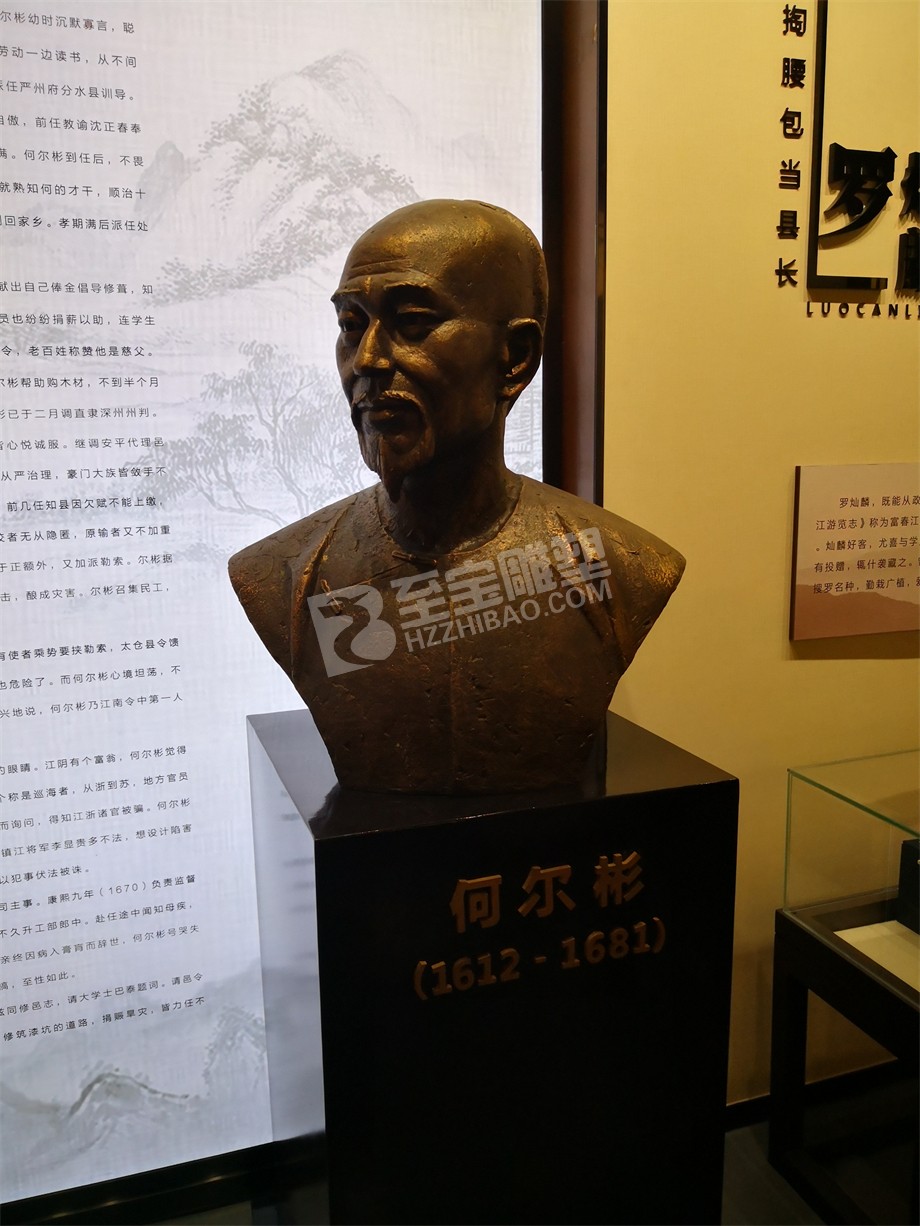 古代歷史名人玻璃鋼仿鑄銅人物雕像半身胸像定制