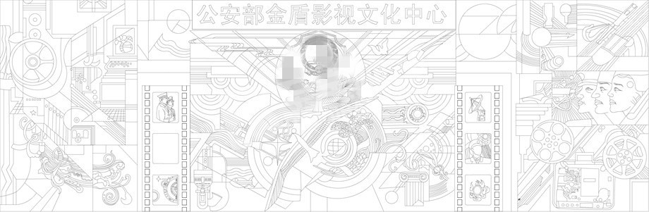 文化中心浮雕雕塑原創(chuàng)手繪設計稿